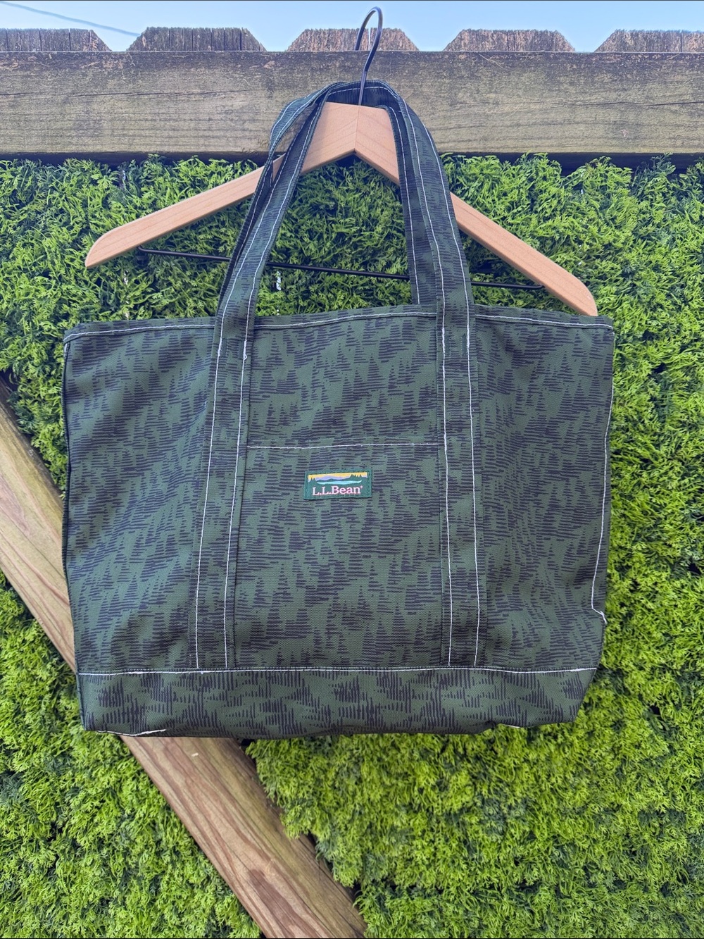 L.L. Bean Evergreen Print Nylon Tote